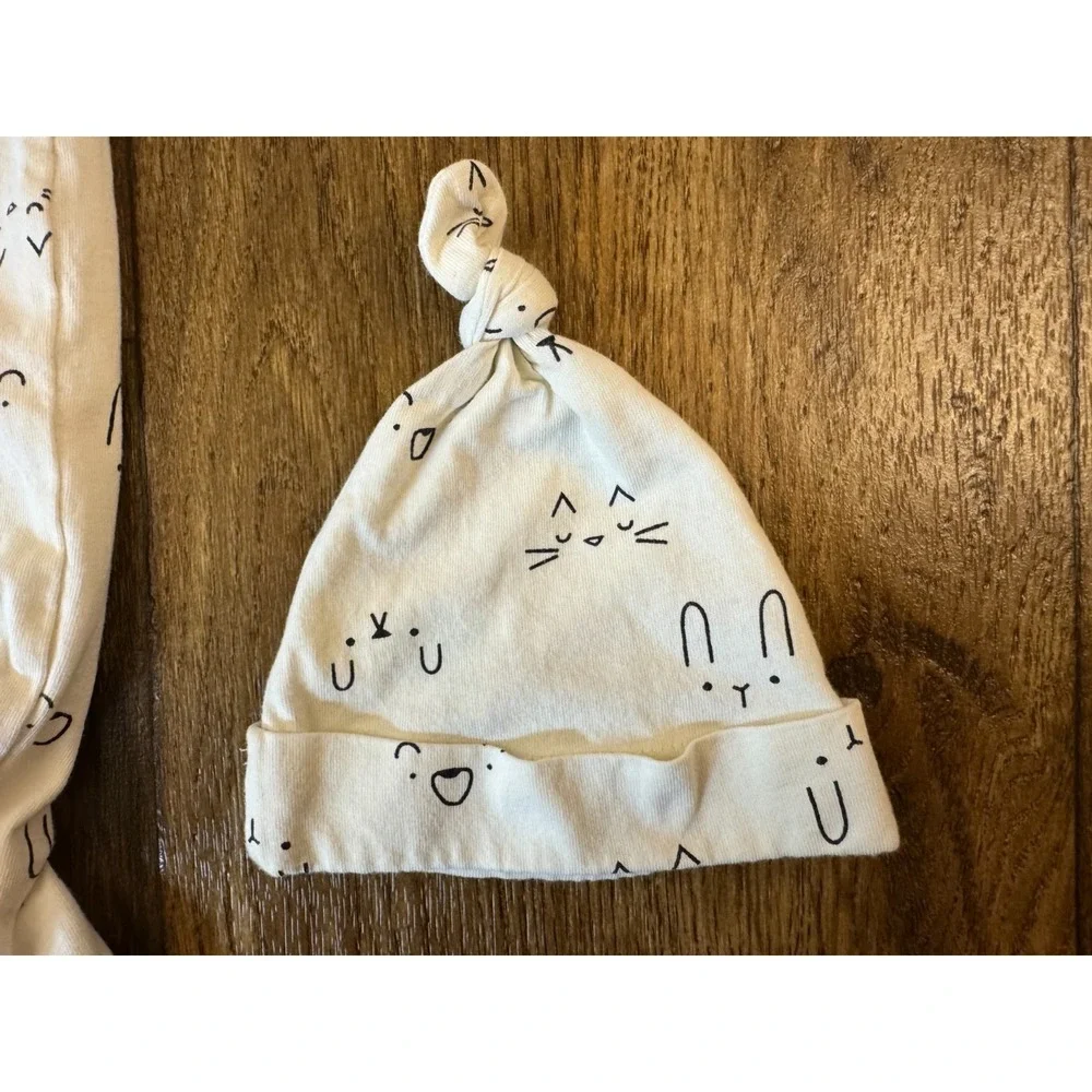 Mighty Goods Baby Outfit Girl Preemie Clothes‎ Hat Cat Bunny Face Footed Set Lot
